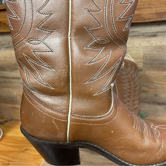 Vintage Acme women’s cowgirl boots size 6.5 narrow sand western - Picture 8 of 11